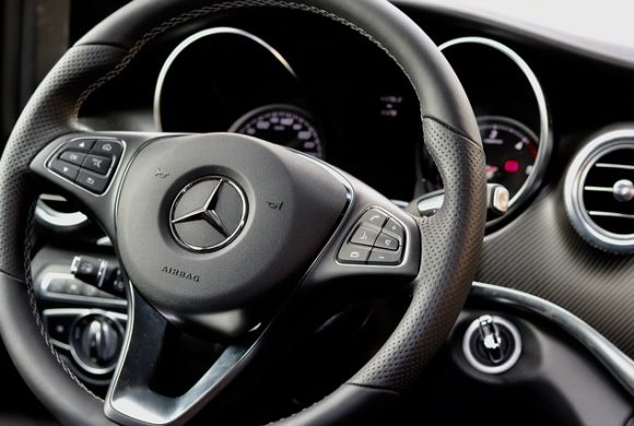 close up of mercedes steering wheel Queener Law